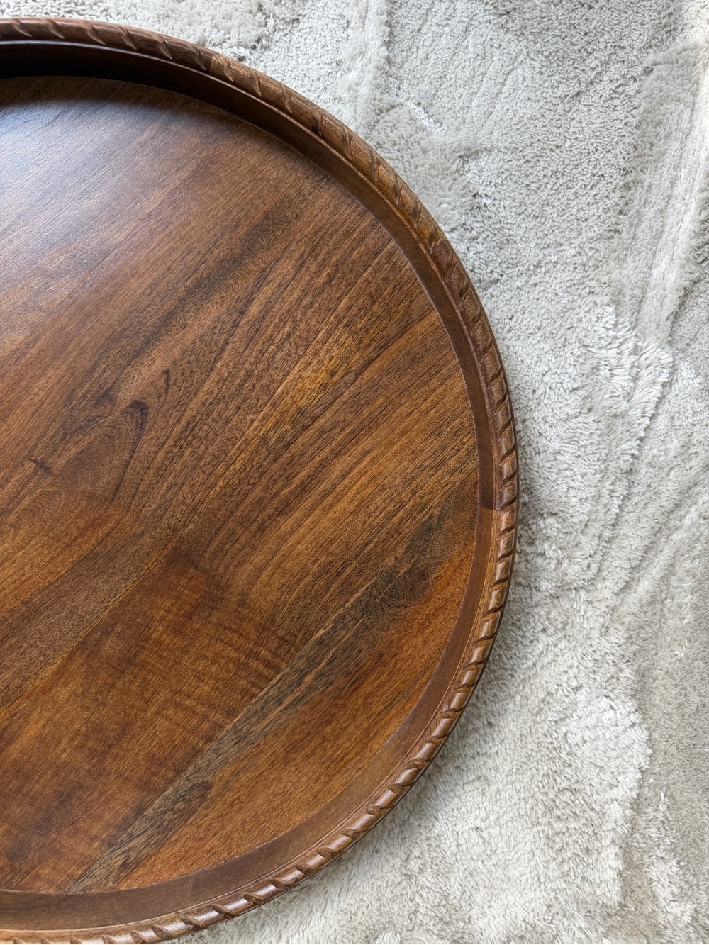 Studio McGee Braided Edge Wood Tray Dark Brown - Picture 7 of 7